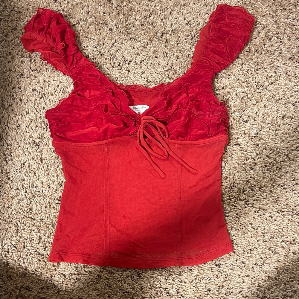 Urban Outfitters Red Ruffle Tank Top